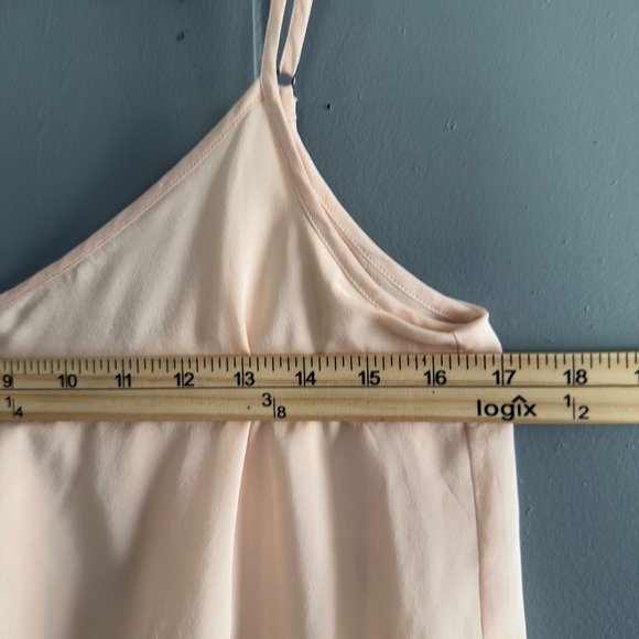 LaMade 100% silk cami y2k long tank S pink ruffle detail Euro summer NWT pastel - Picture 4 of 10